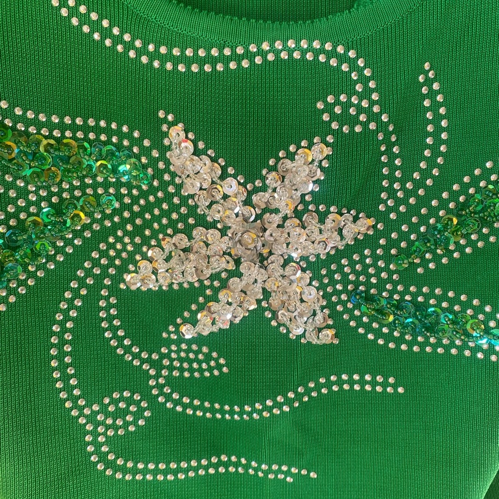 Y2k Green Sequin embellished Tank Top - Picture 4 of 7